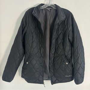 Eddie Bauer Black Quilted‎ Puffer Jacket Size: M